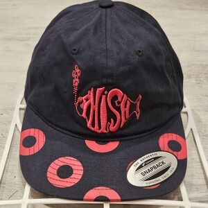 NWOT Phish Dry Goods Donut Flat Brim Snapback Hat - Black & Red - OSFM